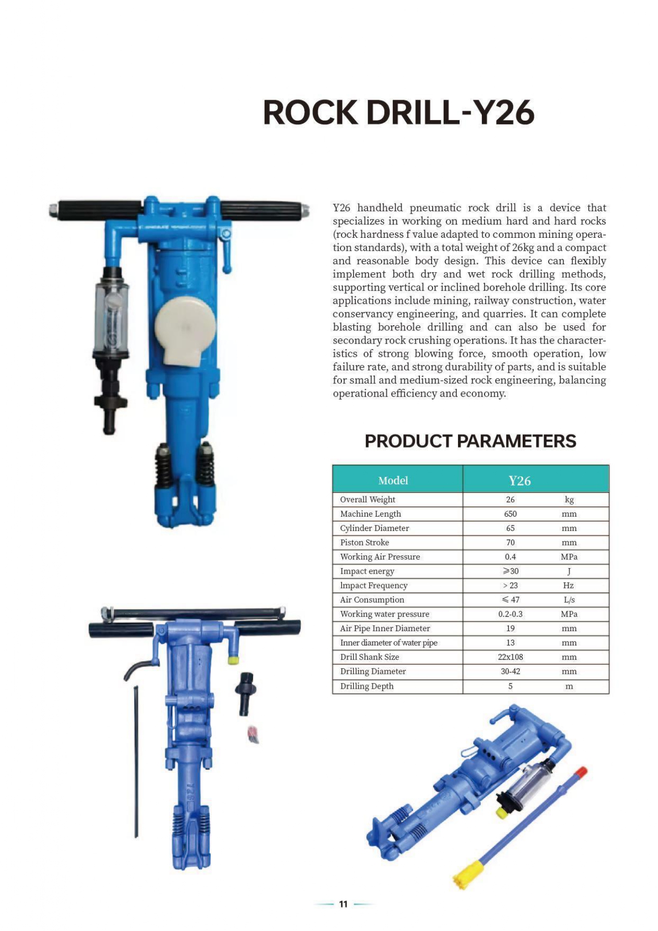 sanwei air pick rock drill catalog page 0012